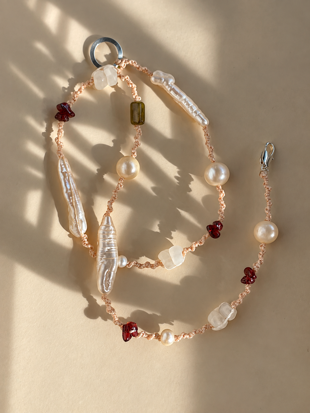 Mila – Hand-Knotted Pearl & Gemstone Necklace | KABU ATELIER