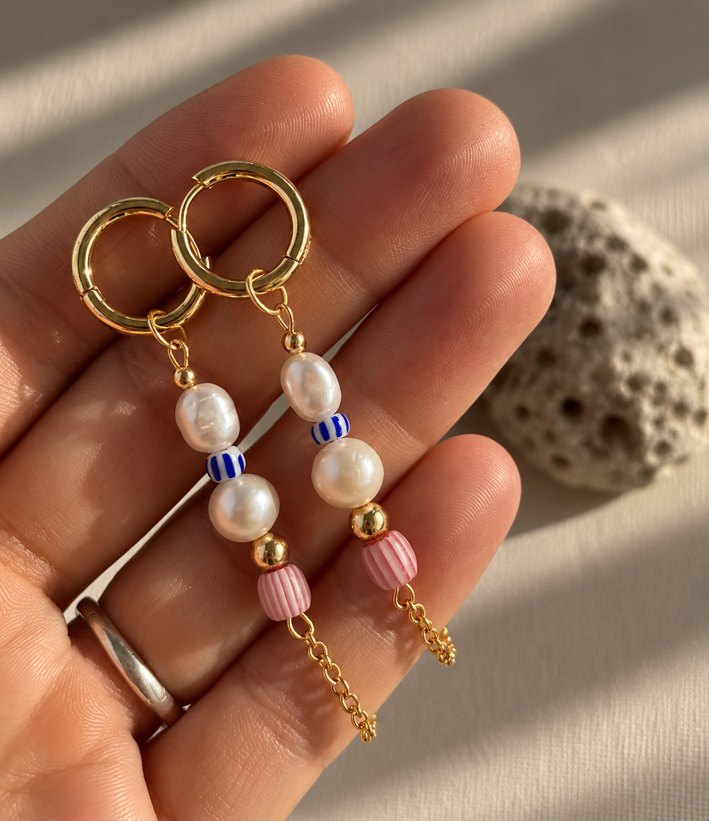 MILA – Freshwater Pearl & Glass Bead Earrings